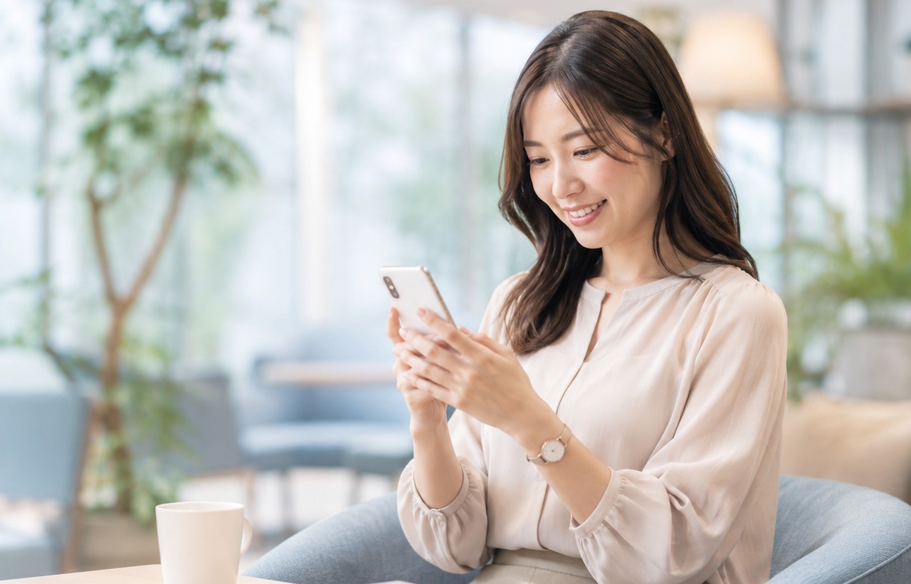 先行登録をする女性